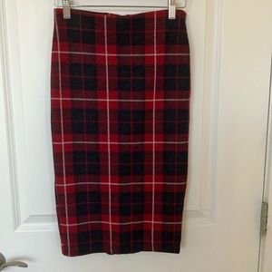 Zara small tartan pencil skirt